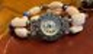 Women's Royalton Watch, Silver Tone with Stone Bracelet Band